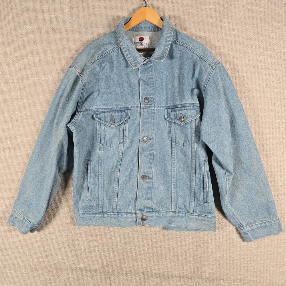 Vintage Pepsi Denim Jacket Mens XL 1990s Nothing‎ Else Is A Pepsi Trucker Jean